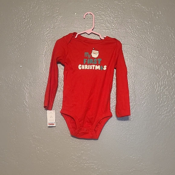 Carters Red My First Christmas Kids One Piece 24 Months NWT 100 Cotton - Picture 1 of 9